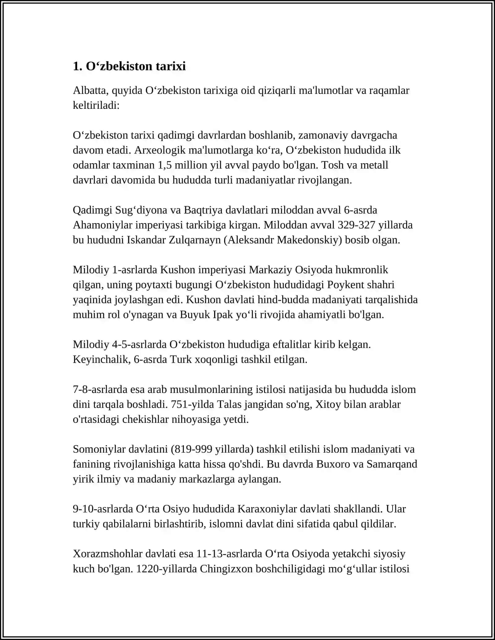 O'zbekiston Tarixi 3