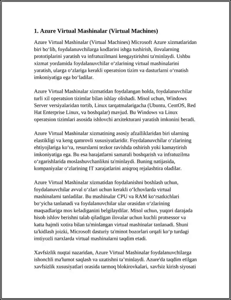 MICROSOFT AZURE XIZMATLARI 3