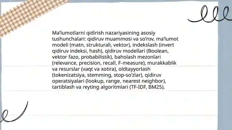Maʼlumotlarni qidirish va tartiblash nazariyasi 3