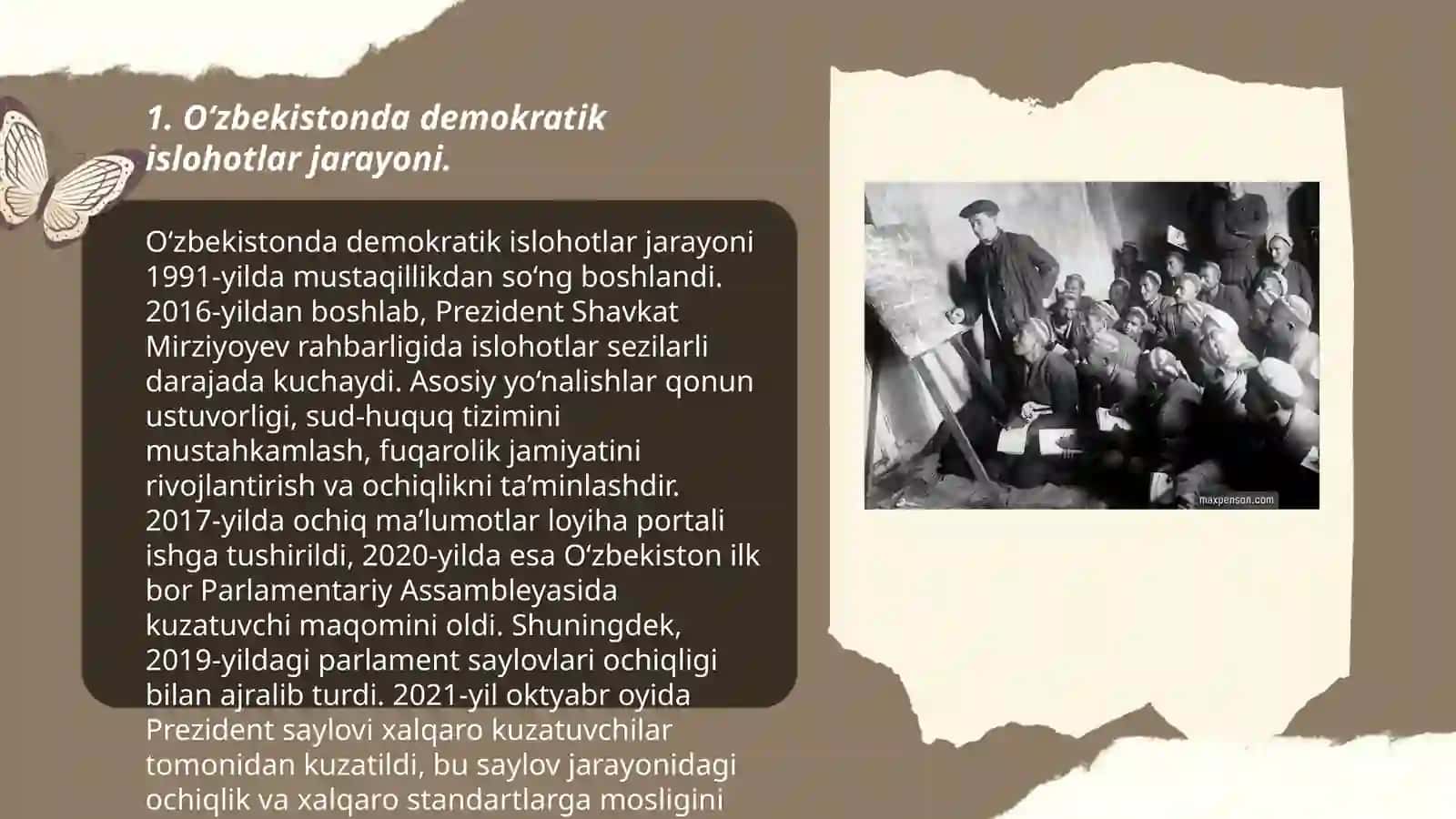 O'zbekistonda Demokratik, Fuqarolik Jamiyati Asoslari 3
