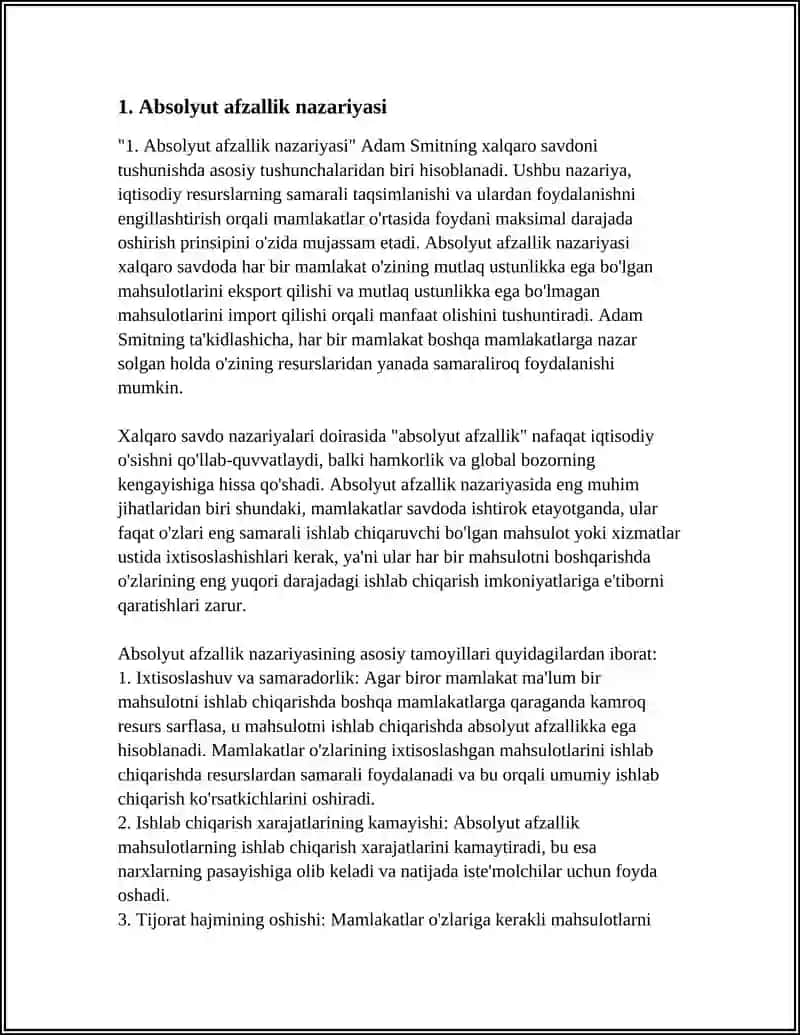 Xalqaro Savdo Nazariyalari 3