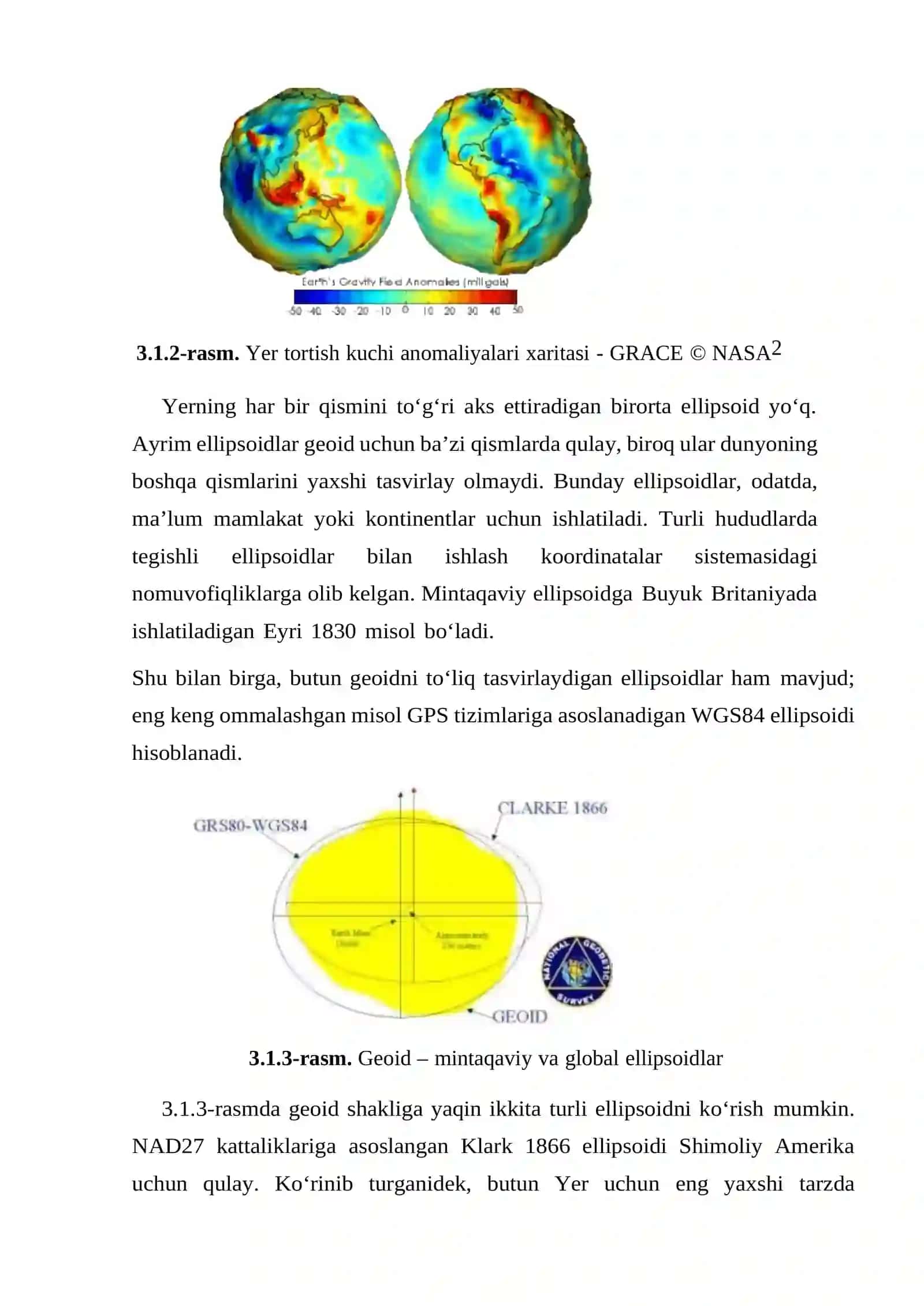 Yerning shakli va o'lchami, geografik koordinatalar, tekislik koordinatalari tizimlari 3