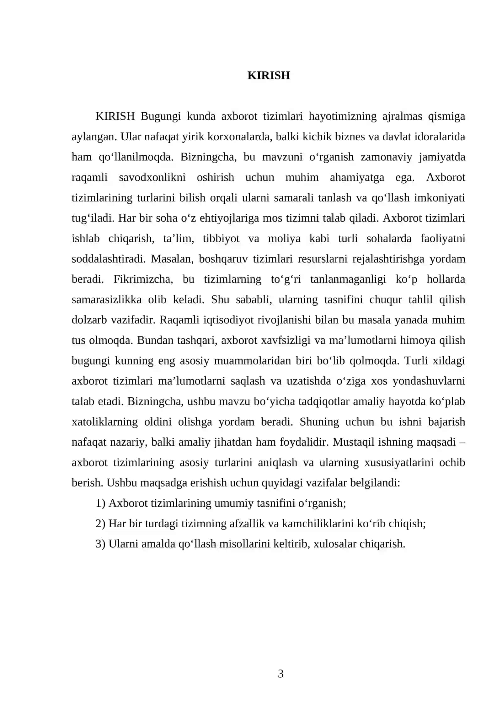 Axborot tizimlarining turlari 3