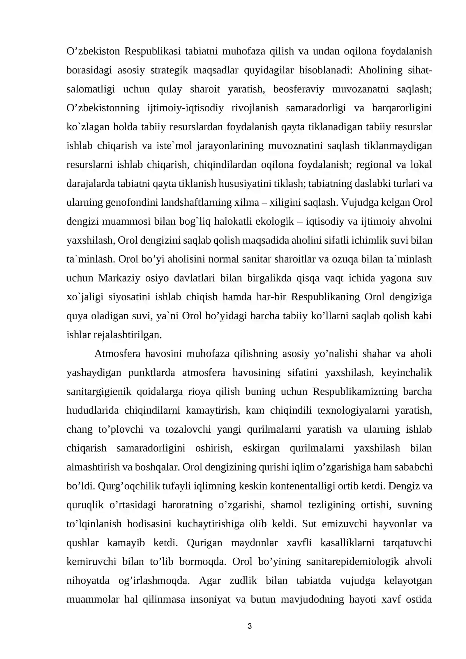 EKOLOGIK MUAMMOLAR VA ULARNI HAL ETISH YO’LLARI 3