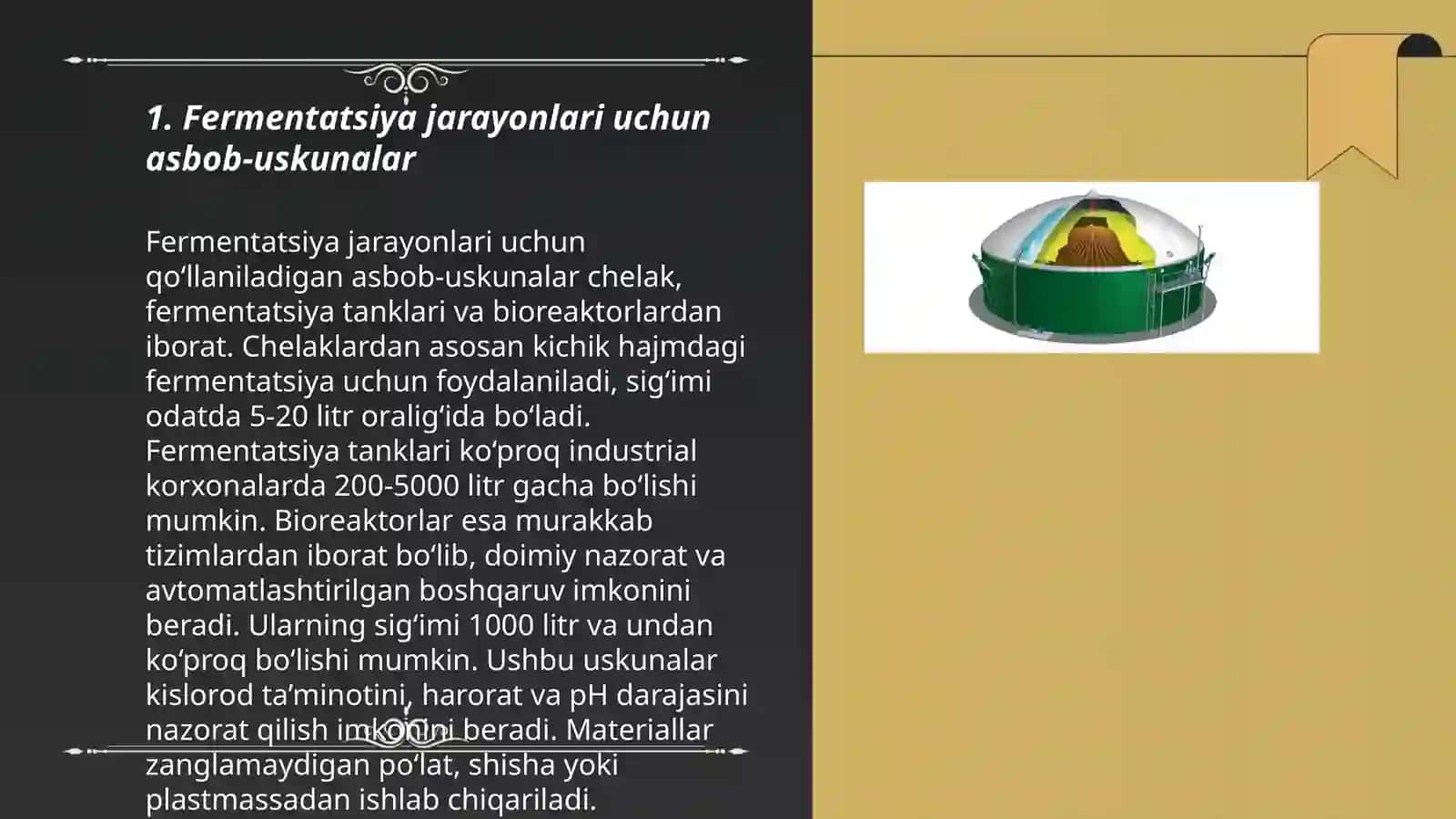 Ferment preparati ishlab chiqarishdagi uskunalar. Fermentyor 3