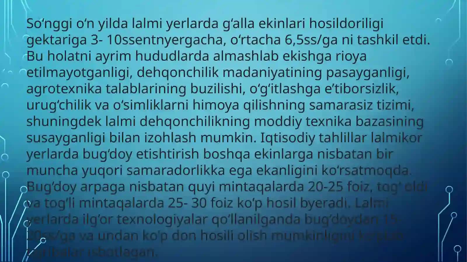 Tog’ oldi yarim sahro mintaqasi uchun tavsiya etilgan almashlab ekish tizimlari 3