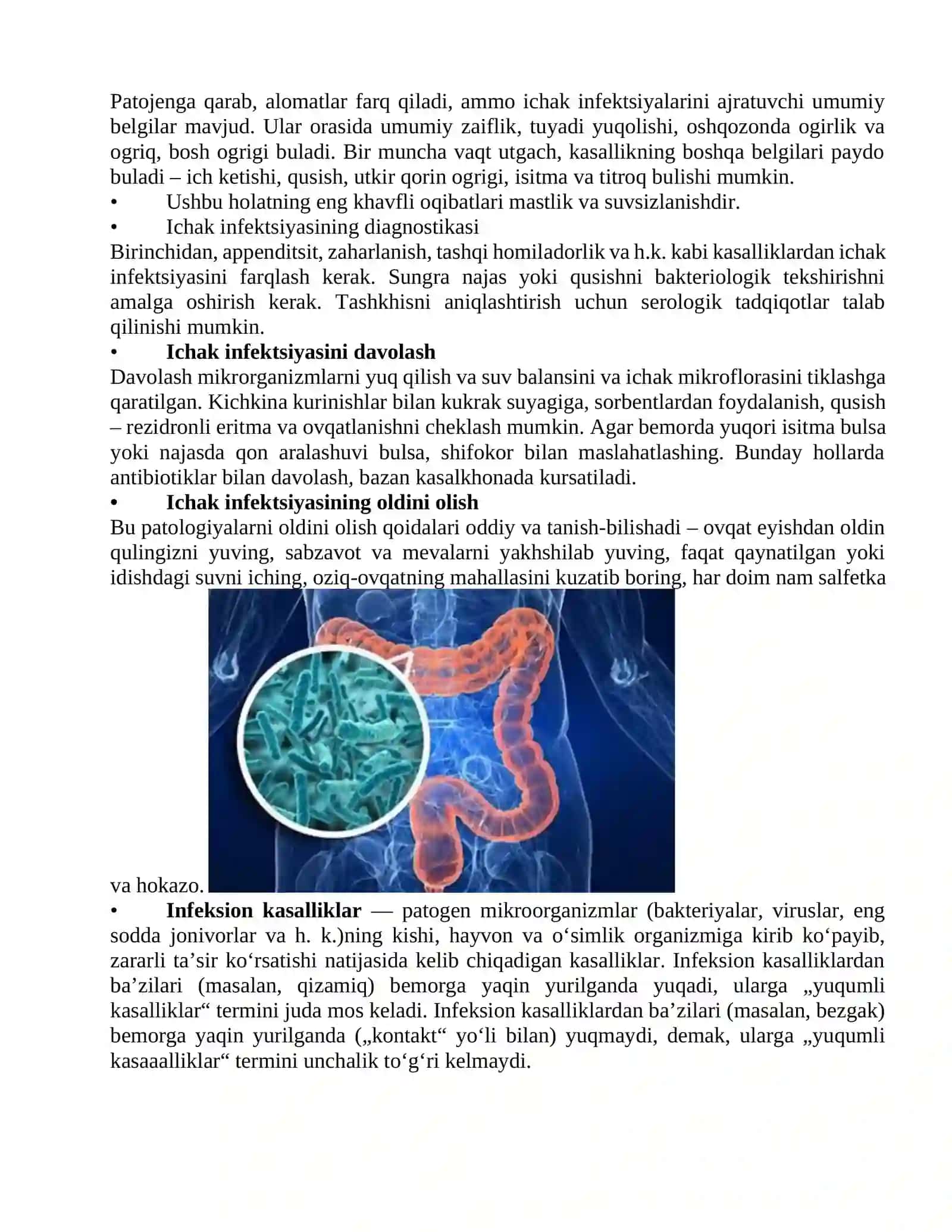 Ichak infeksiyalari oilasiga qo’zg’atuvchilar keltirib chiqaradigan kasalliklarning lobaratoriya diagnostikasi 3