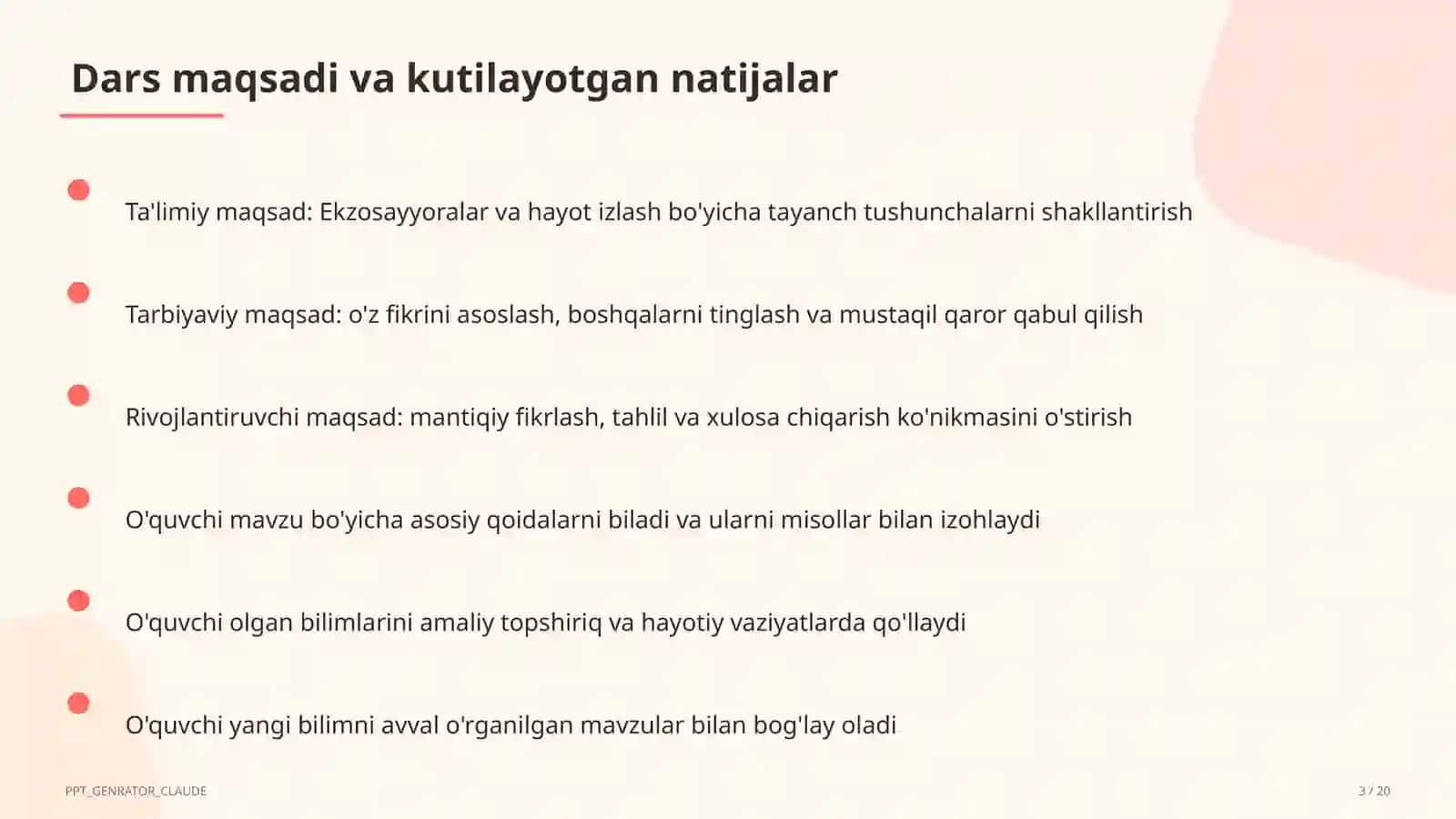 Ekzosayyoralar va hayot izlash (11-sinf) 3