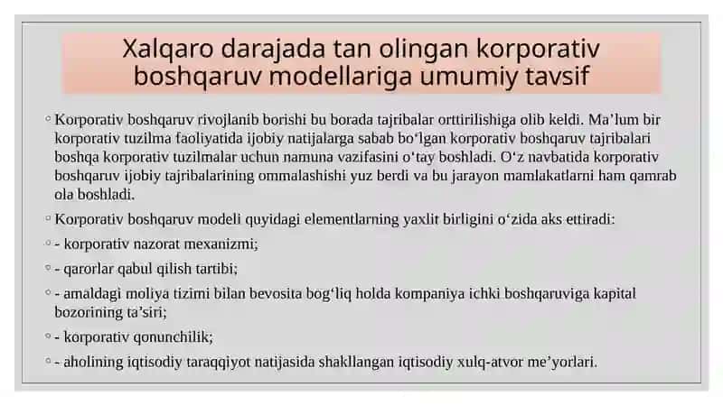 Kontinental Yevropa ikki bosqichli modeli 3