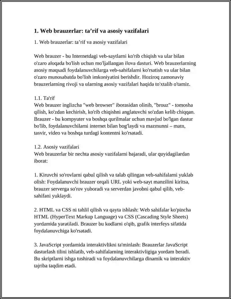 WEB BRAUZERLAR VA ULARNING TURLARI 3