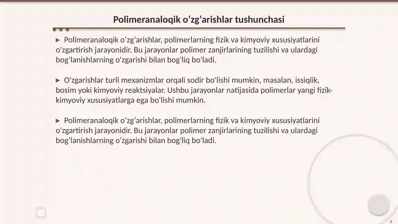 Pоlimеrаnаlоgik o‘zgаrishlаr vа ulаrning o‘zigахоs хususiyatlаri 3