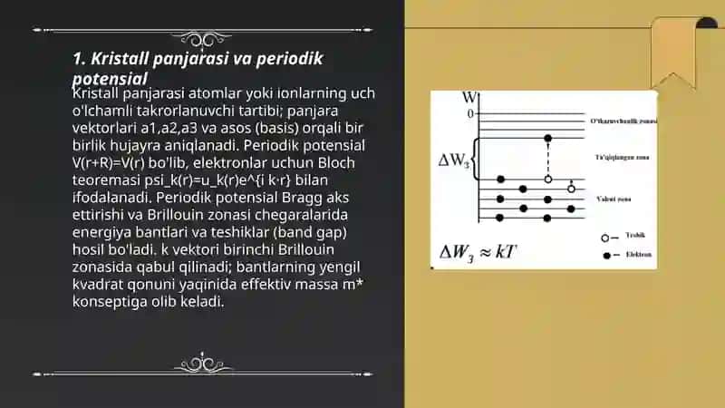 Yarim oʻtkazgichlarning zonaviy nazariyasining asoslari 3