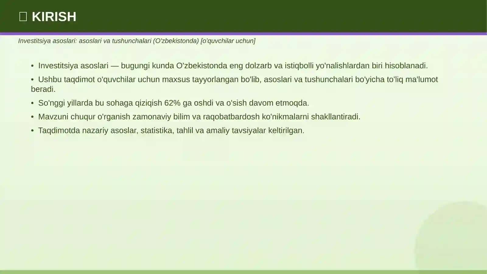 INVESTITSIYA ASOSLARI 3