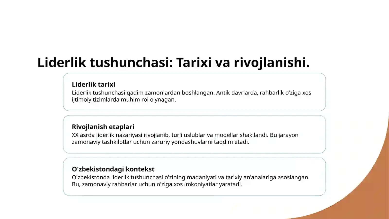 Liderlik va rahbarlik 3