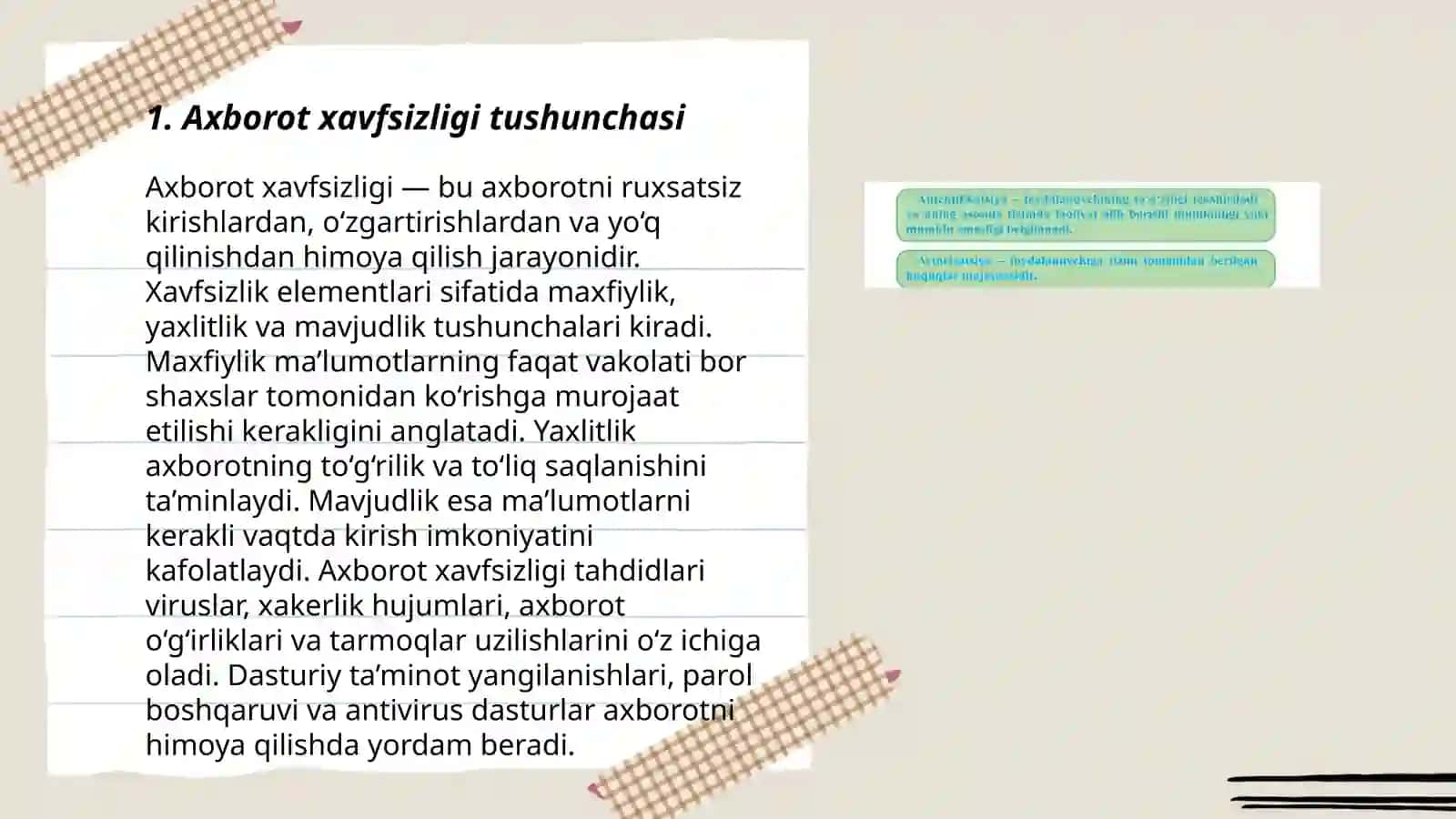 Axborot xavfsizligi tushunchasi va samaradorligi ko'rsatkichlari 3