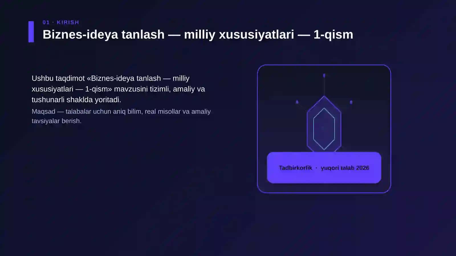 Biznes-ideya tanlash — milliy xususiyatlari — 1-qism 3