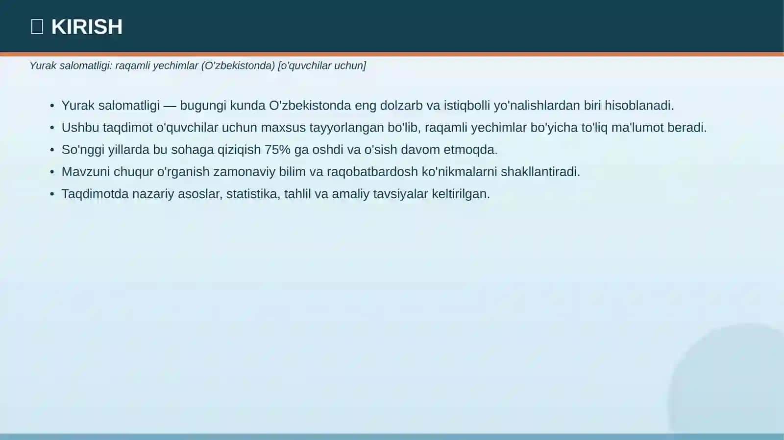 Yurak salomatligi: raqamli yechimlar (O'zbekistonda) [o'quvchilar uchun] 3