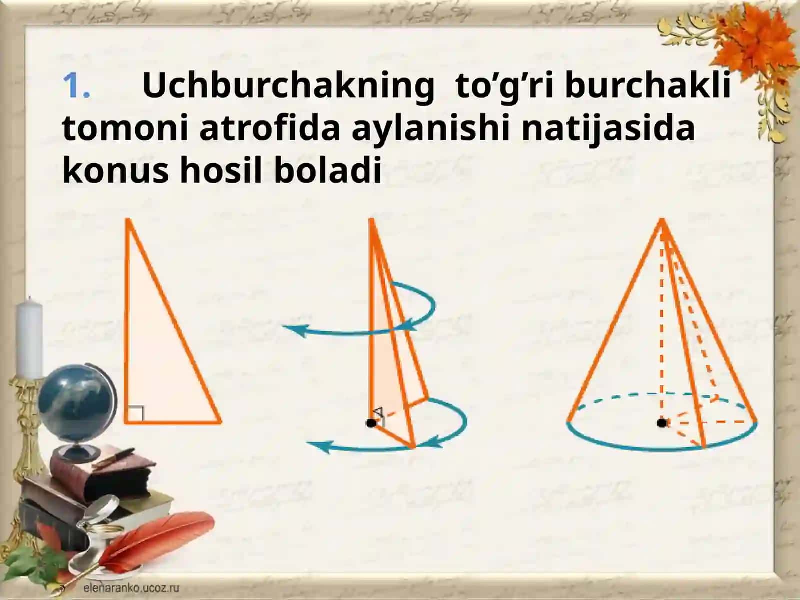 FAZOVIY FIGURA-KONUS mavzusida dars taqdimoti 3