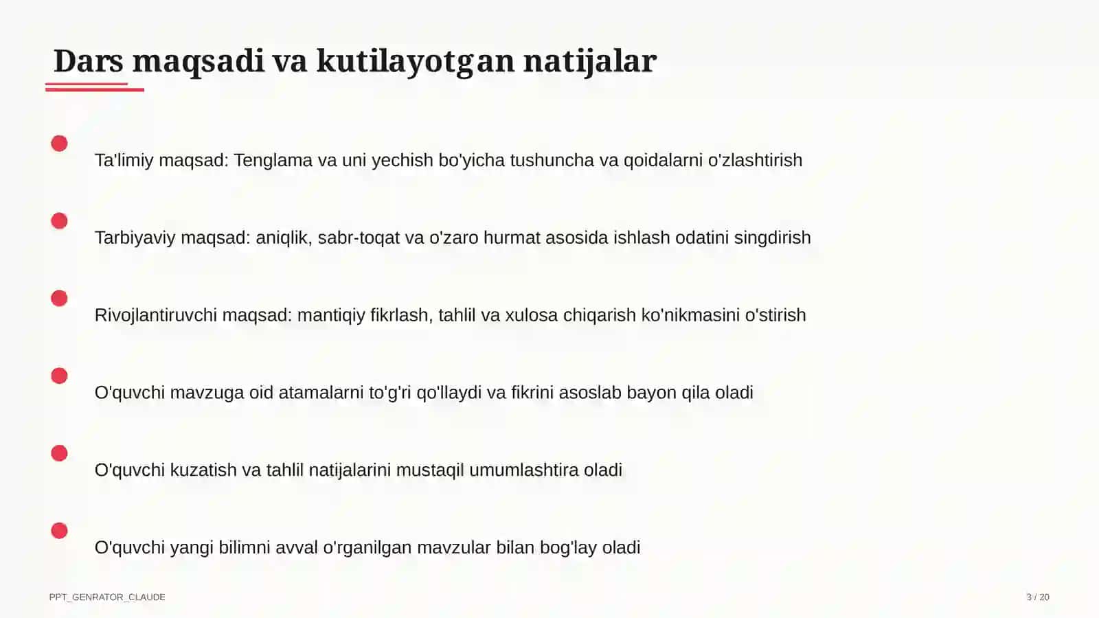 Matematika (5–6) - Tenglama va uni yechish (5-sinf) 3
