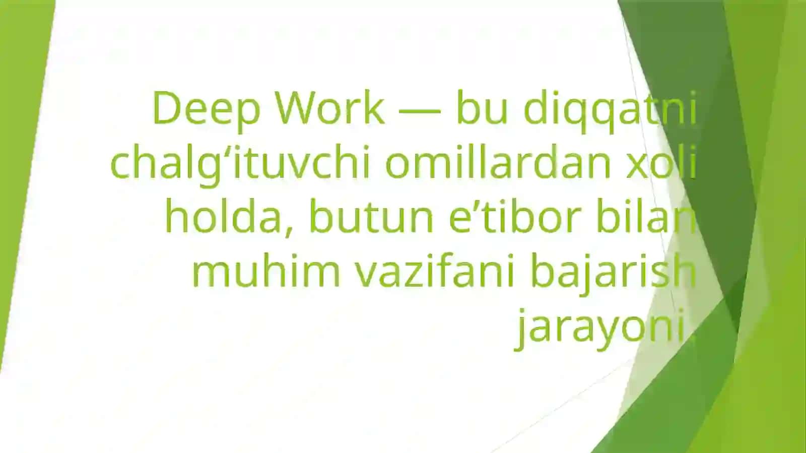 Deep Work (Chuqur ish) tamoyili va diqqatni jamlash texnikalari 3