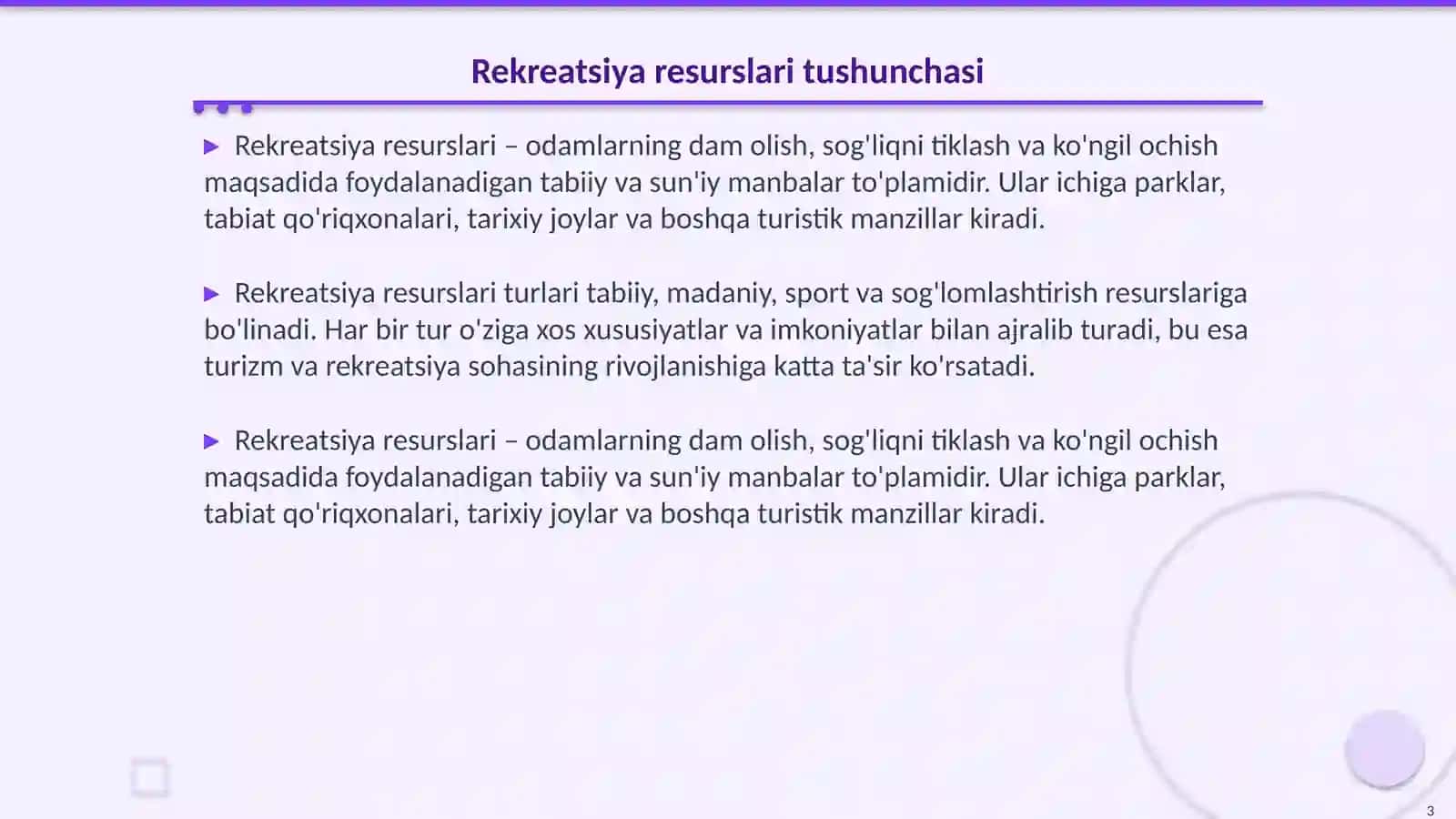 O'zbekistonda rekreatsiya resurslarining rivojlanishi 3