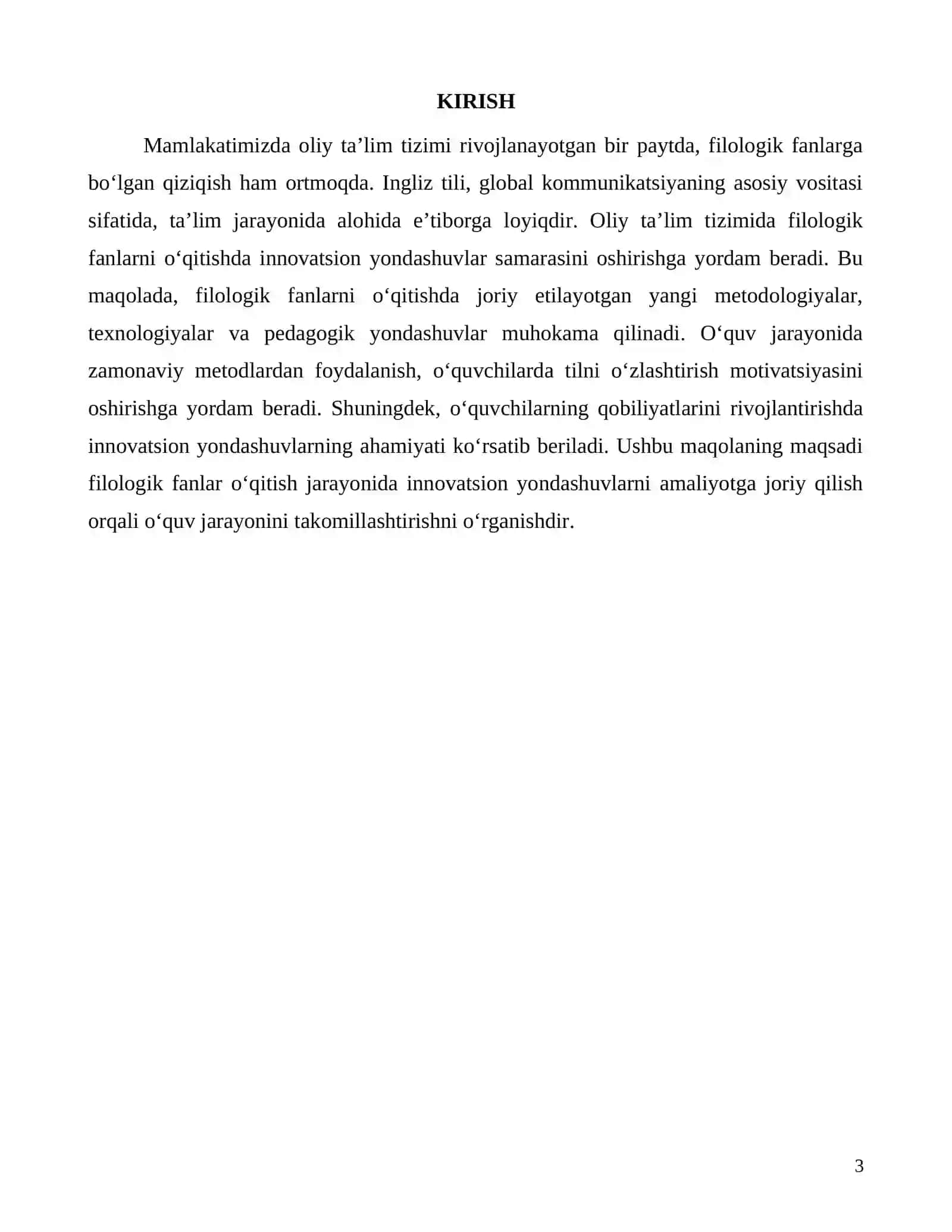 Innovatsion yondashuvlar oliy ta’limda filologik fanlarni o‘qitish jarayonida 3