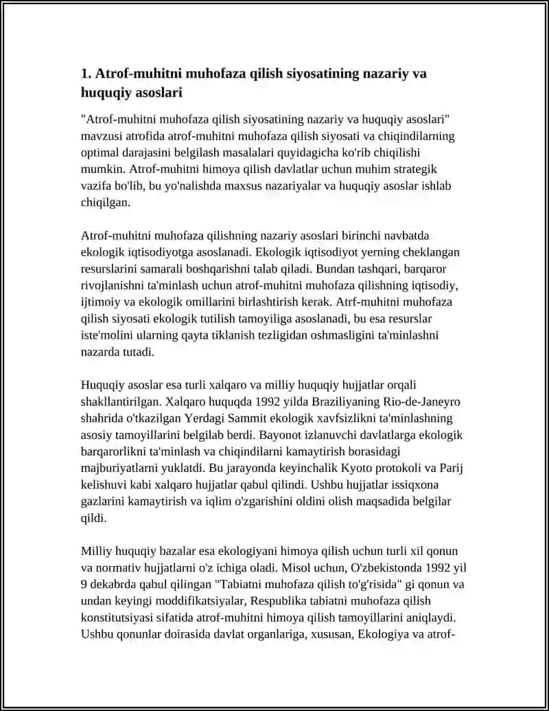 ATROF-MUHITNI MUHOFAZA QILISH SIYOSATI VA CHIQINDILARNING OPTIMAL DARAJASINI 3