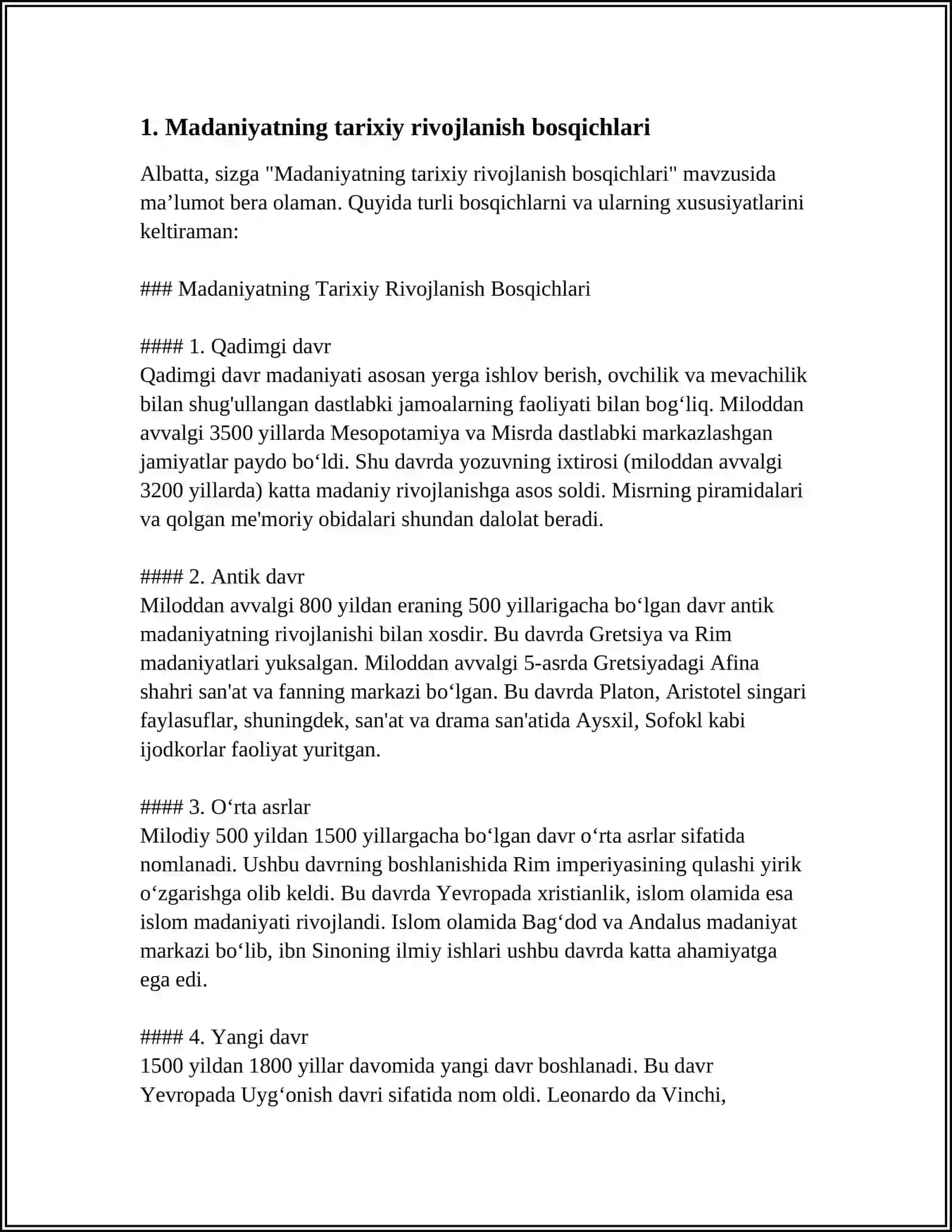 MADANIYATNING TARIXIY RIVOJLANISH BOSQICHLARI 3