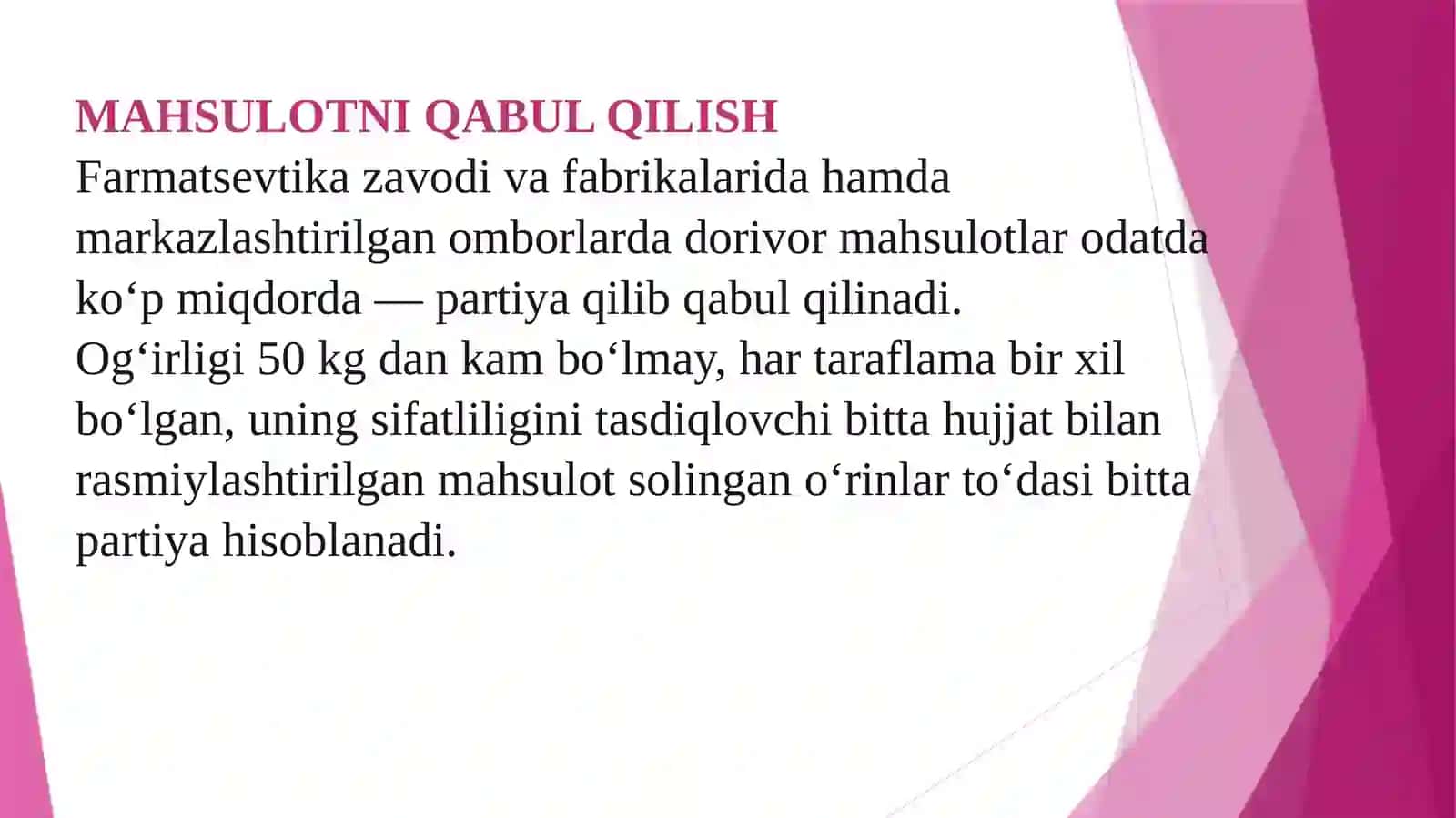 Dorivor o‘simlik xom ashyosini me’yoriy xujjatlar asosida qabul qilish va tahlil uchun xom ashyo namunasini olish qoidalari. 3