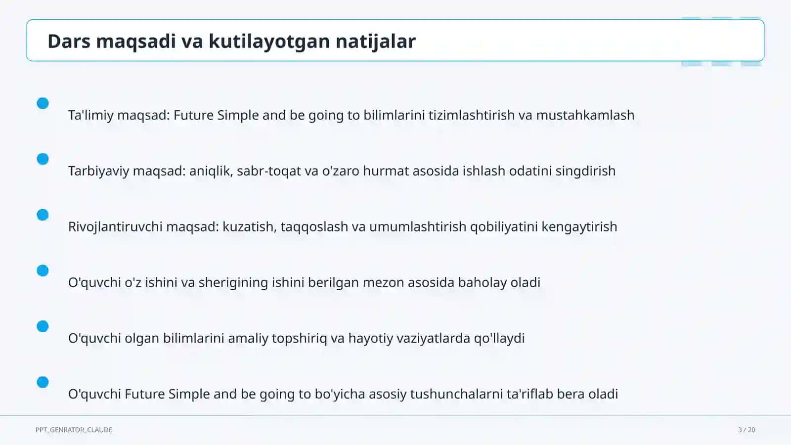 Future Simple and be going to (7-sinf) 3