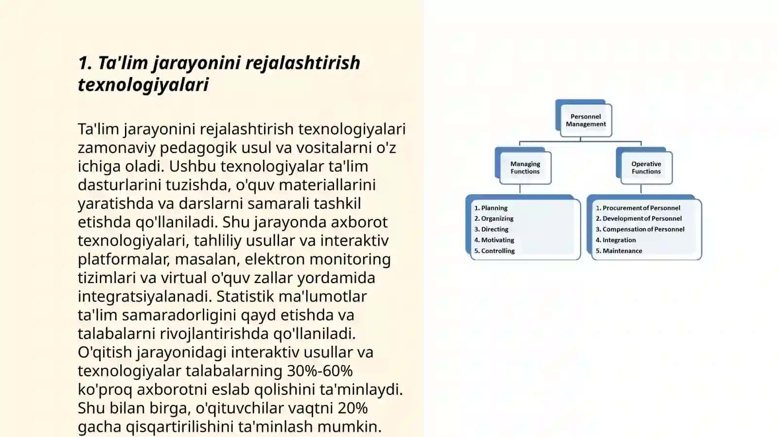 Ta'lim va tarbiya jarayonini tashkil etish va samarali boshqarish asosidagi texnologiyalar 3