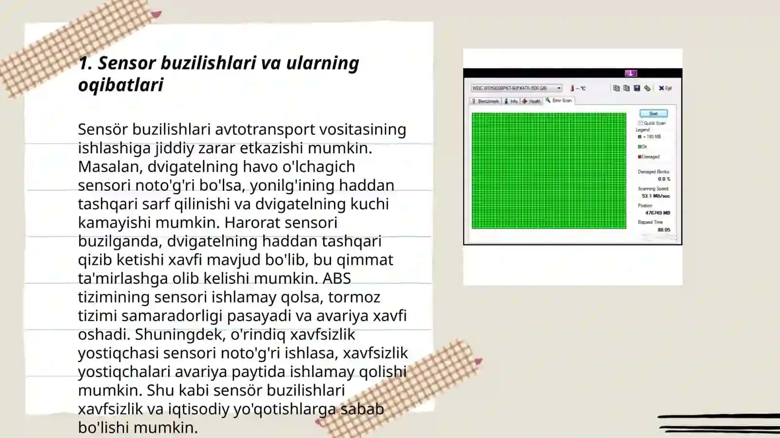 Sensor buzilishlari va ularning oqibatlari 3