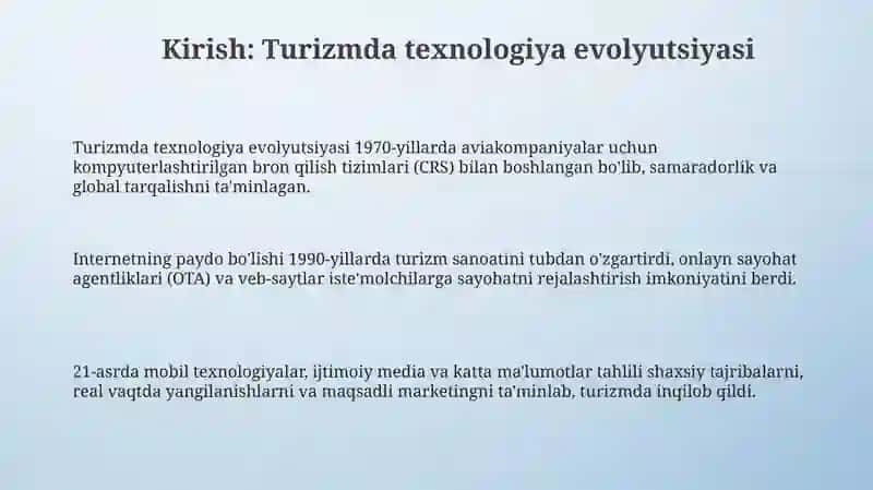 Turizmda texnologiyalar evolyutsiyasi 3