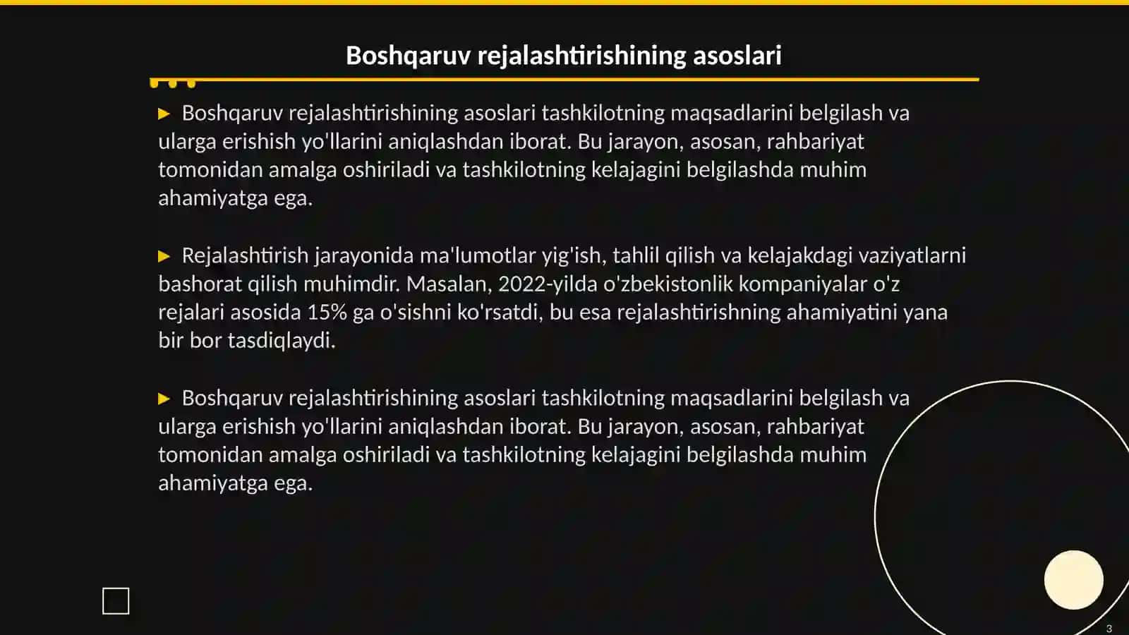 Boshqaruv hisobida rejalashtirishning ahamiyati 3