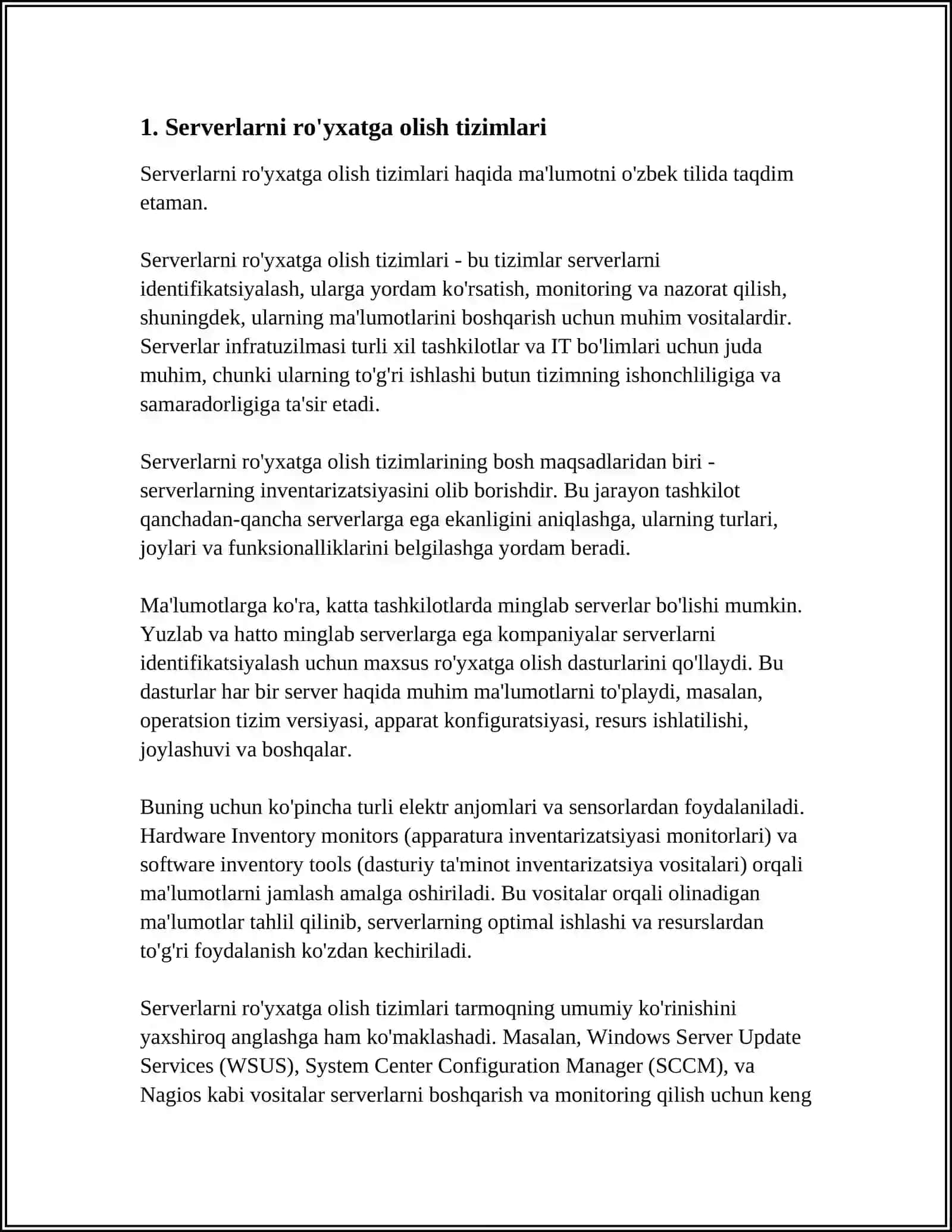 SERVERLARNI RO‘YXATGA OLISH 3