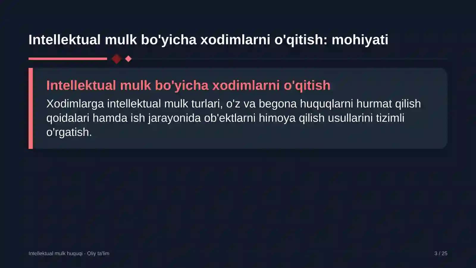 xususiy telekanallarda intellektual mulk bo'yicha xodimlarni o'qitish 4490 3