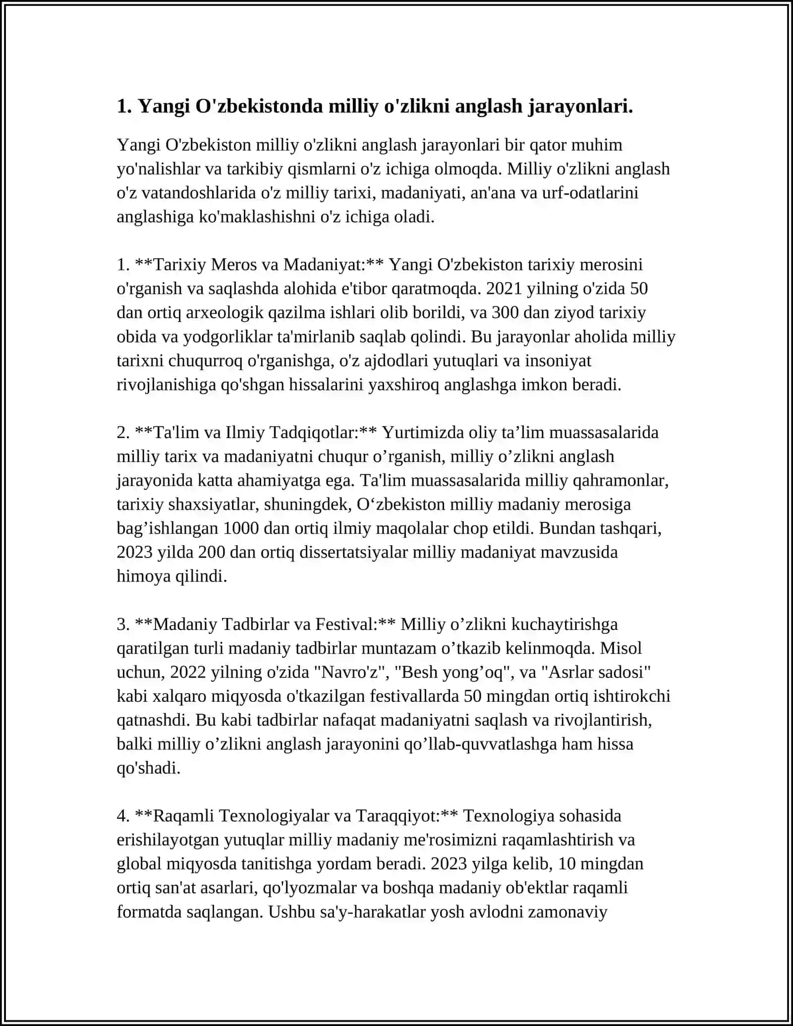 YANGI O'ZBEKISTONDA AMALGA OSHIRILAYOTGAN MA'NAVIY O'ZGARISHLAR 3