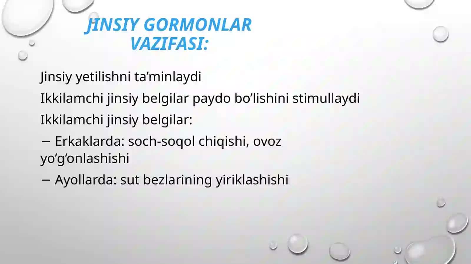 JINSIY GORMONLAR. AYOLLAR REPRODUKTIV SIKLI 3