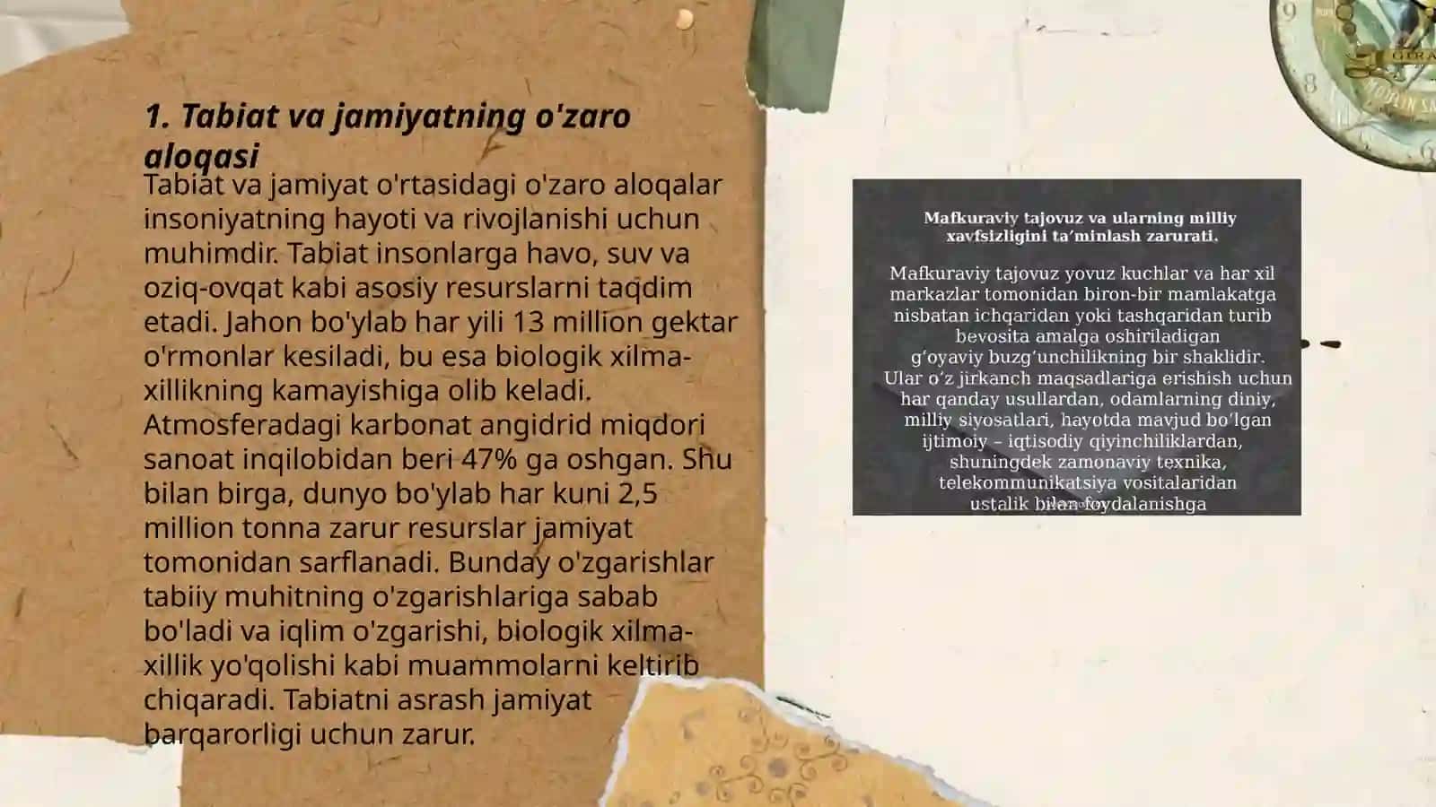 "Tabiat va jamiyat"tizimi evolyutsiyasi va uning oqibatlari 3