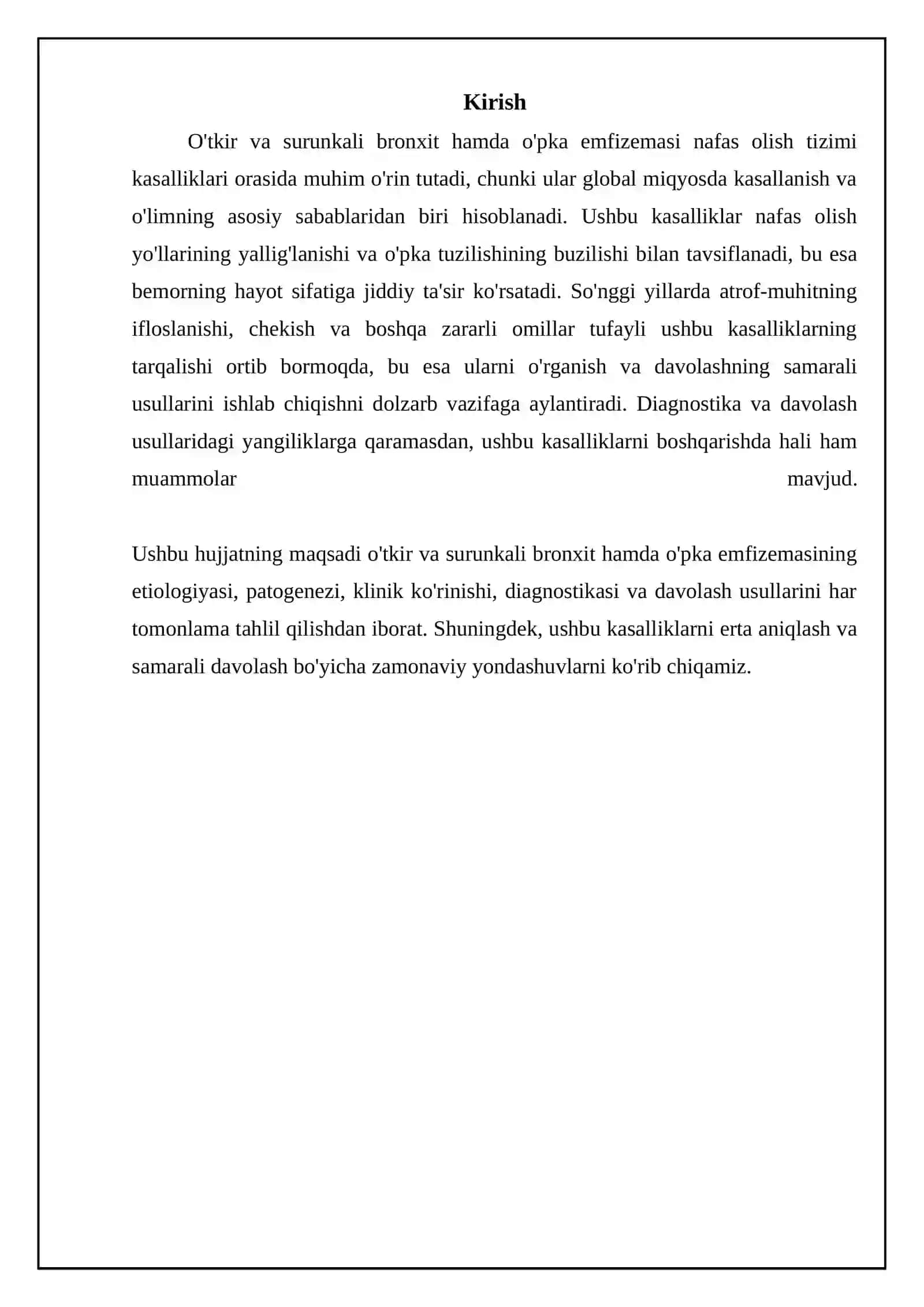 O'tkir va surunkali bronxitlar. Etiologiya, patogenez, klinika, tashxis, davolash 3
