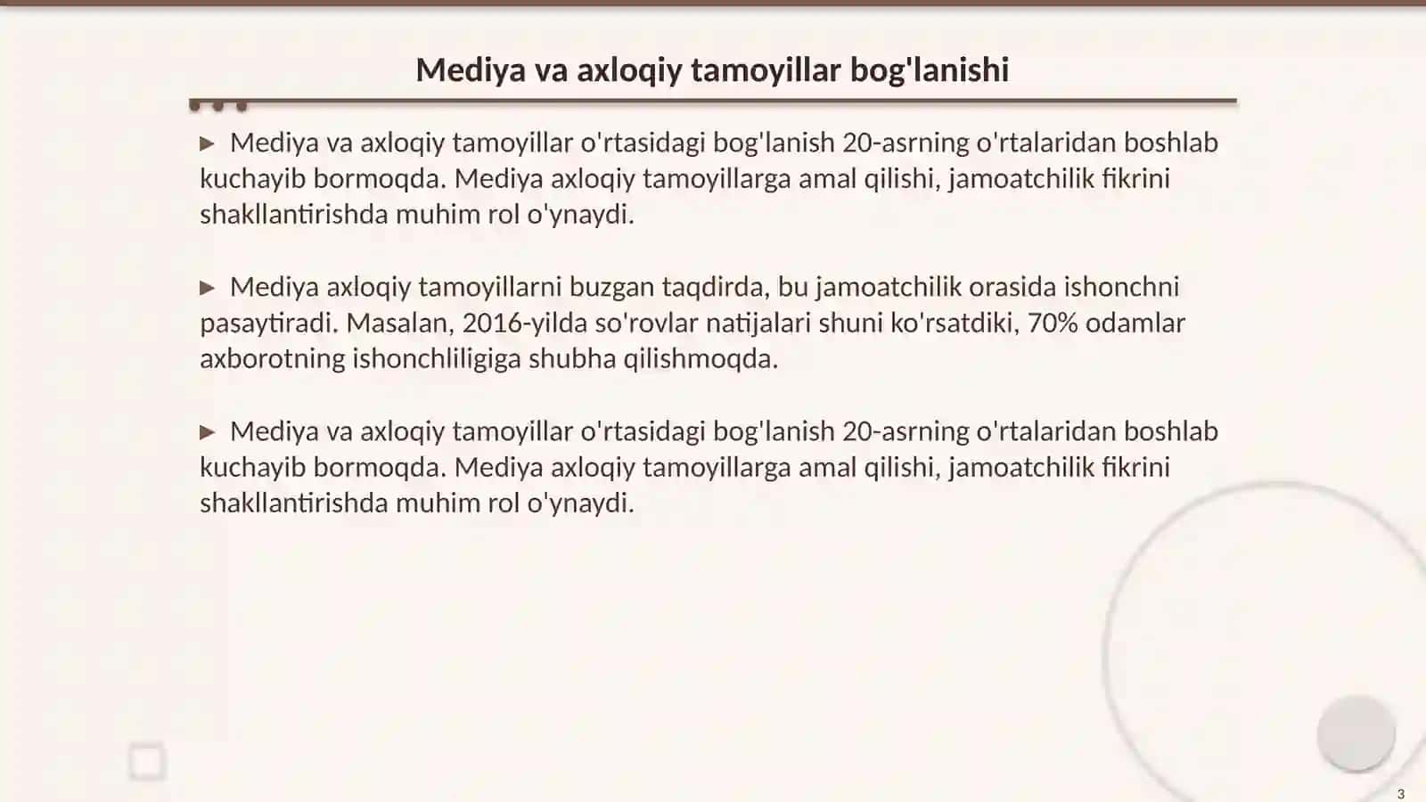 Mediya muhitda axloqiy tamoyillar 3