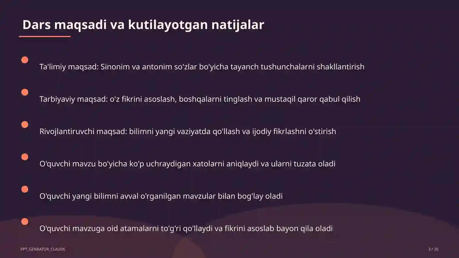 Sinonim va antonim so'zlar (3-sinf) 3