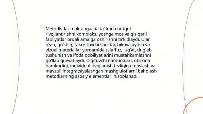 Nutqni oʻstirish yuzasidan metodistlar qarashlarini oʻrganish 3