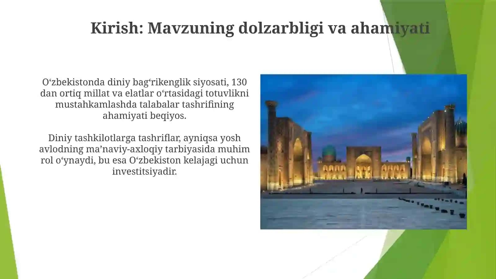 Talabalar bilan Oʻzbekiston diniy tashkilotlarga borish 3