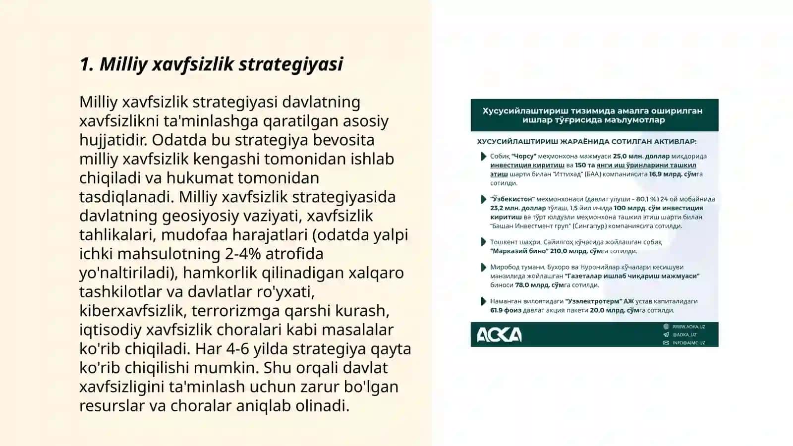 Oʻzbekistonda Milliy xavfsizlikni taʼminlash borasida amalga oshirilayotgan ishlar 3