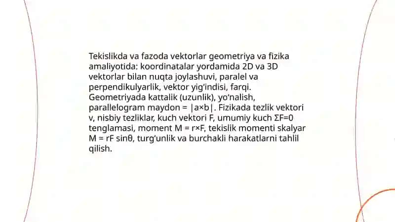 Tekislikda ham fazoviy vektorlar 3