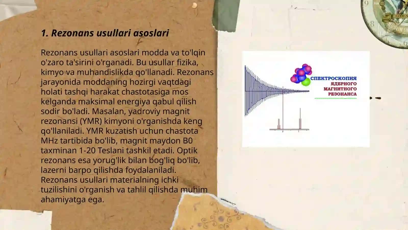 Rezonans usullari: YAMR spektroskopiyalari 3