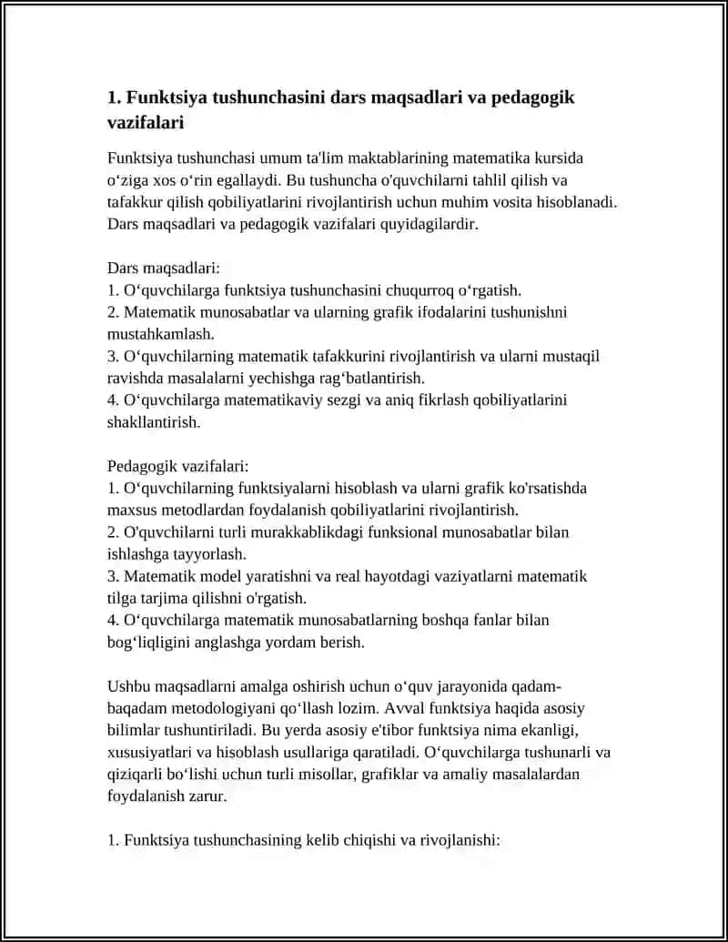 UMUM TALIM MAKTABLARIDA MATEMATIKA KURSIDA FUNKSIYA TUSHUNCHASINI KIRITISH METODIKASI 3