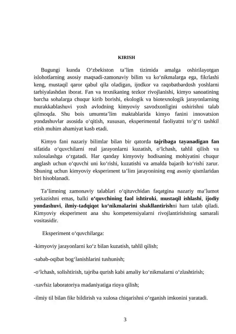 Umumta’lim maktabda o’tkaziladigan kimyoviy eksperimentlar metodikasi 3