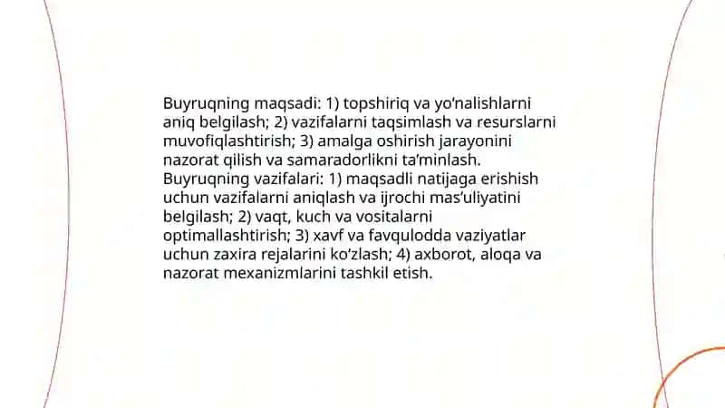 Buyruq tayyorlash va tuzilma 3